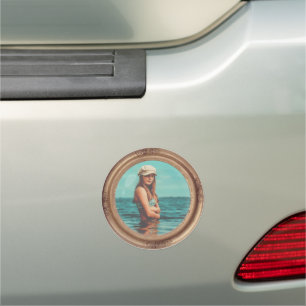 Retro Golden Stylish Portrait Photo display Car Magnet