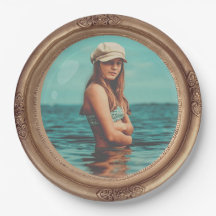 Retro Golden Stylish Portrait Photo display
