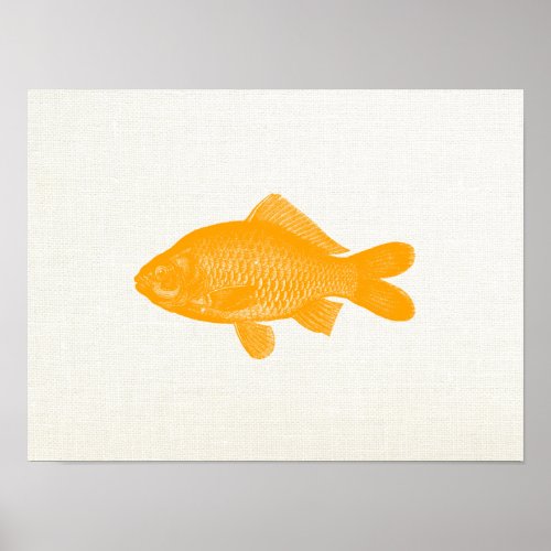 Retro Goldfish Art Poster