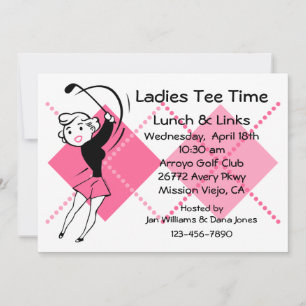 Retro Golf Babe Invitation