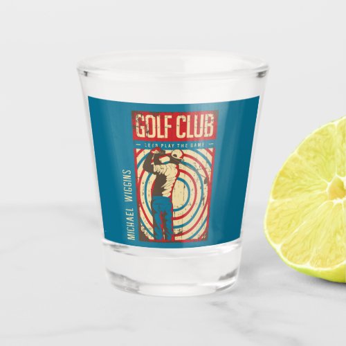 Retro Golf Club Personalized Shot Glass