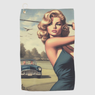 Retro Golf Girl Towel