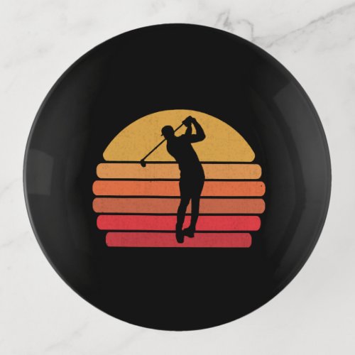 Retro Golf Golfer Vintage Golfing Trinket Tray