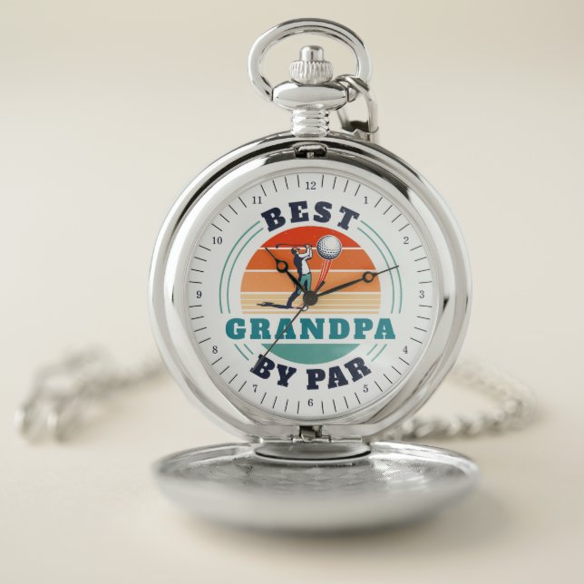 Retro Golf Grandpa Birthday Funny Golfing Gag Pocket Watch (Inside)