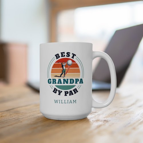 Retro Golf Lover Personalized Birthday Grandfather Coffee Mug