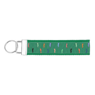 Retro Golf Pattern Wrist Keychain