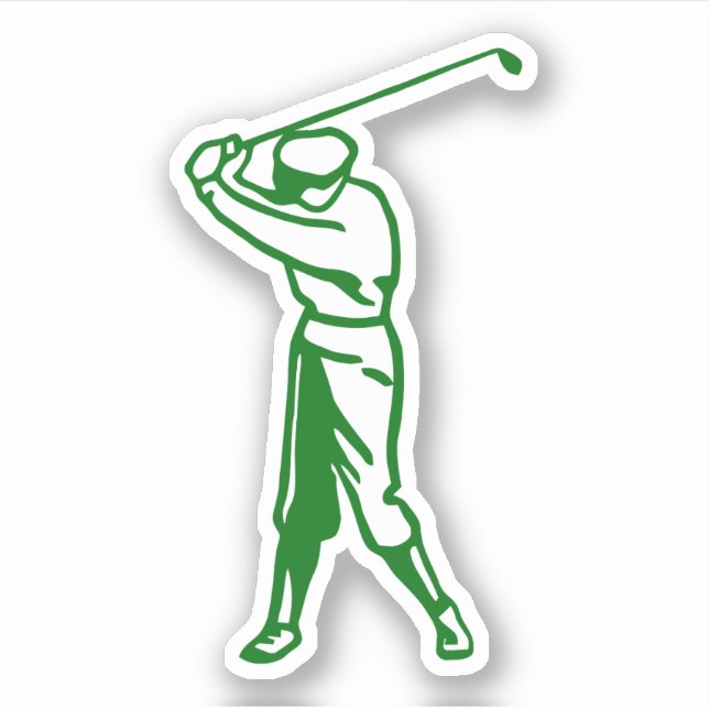 Retro Golf Theme Sports Shape Sticker (Front)