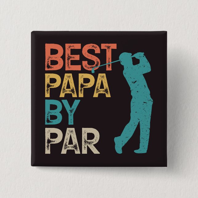 Retro Golfer - Best Papa By Par Button (Front)