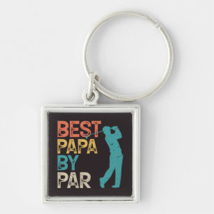 Retro Golfer - Best Papa By Par Keychain