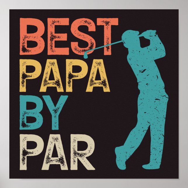Retro Golfer - Best Papa By Par Poster (Front)