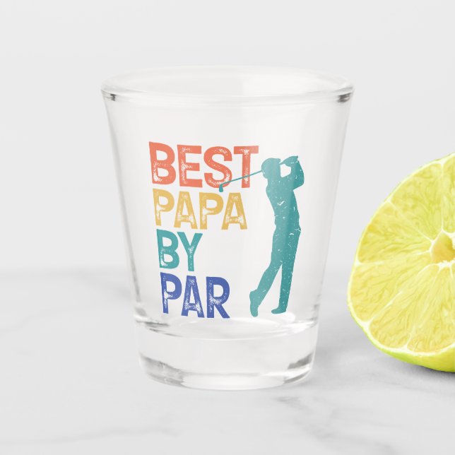 Retro Golfer - Best Papa By Par Shot Glass (Front)