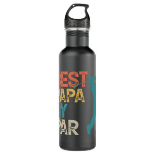 Retro Golfer - Best Papa By Par Stainless Steel Water Bottle