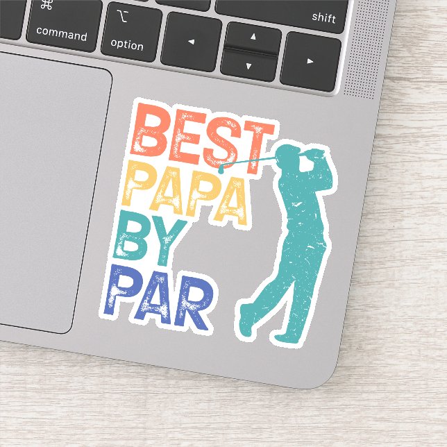 Retro Golfer - Best Papa By Par Sticker (Detail)