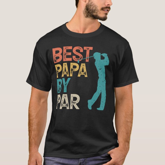 Retro Golfer - Best Papa By Par T-Shirt (Front)