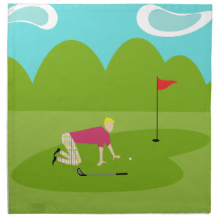 Retro Golfer Cloth Napkins