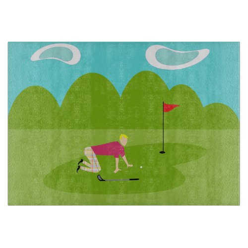 Retro Golfer Cutting Board