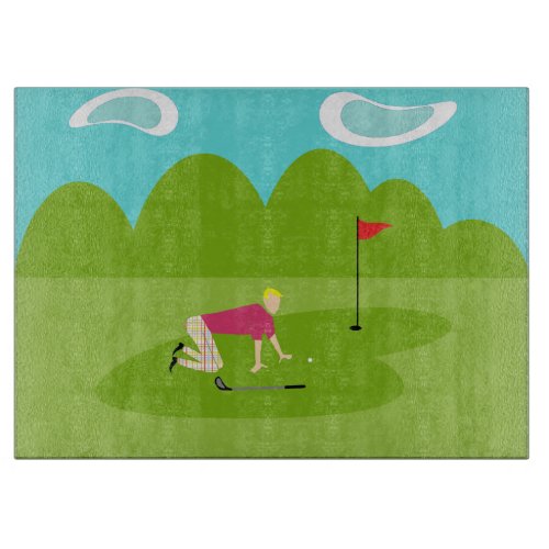 Retro Golfer Cutting Board