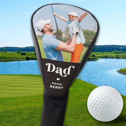 Retro Golfer DAD Personalized Photo  Golf Head Cover