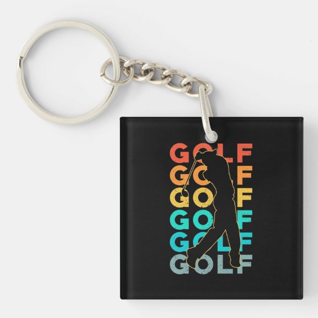 Retro Golfer Keychain (Front)