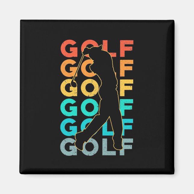 Retro Golfer Magnet (Front)