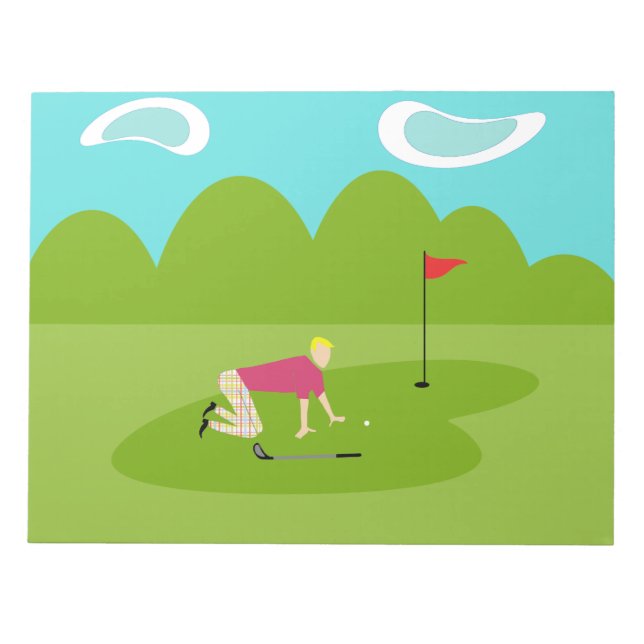 Retro Golfer Notepad (Front)