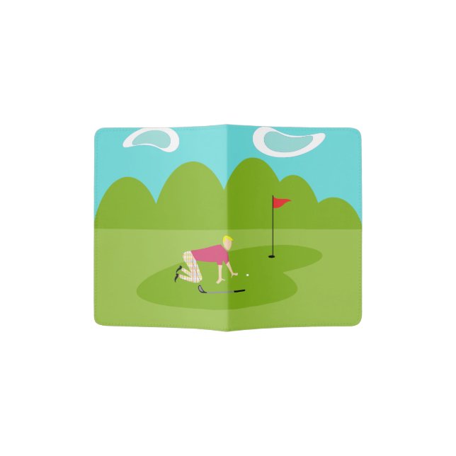Retro Golfer Passport Cover (Opened)