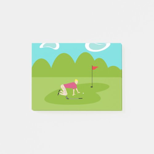 Retro Golfer Post_It Notes