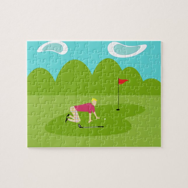 Retro Golfer Puzzle (Horizontal)