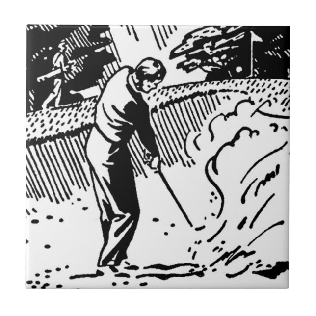 Retro Golfer Sand Trap Tile (Front)
