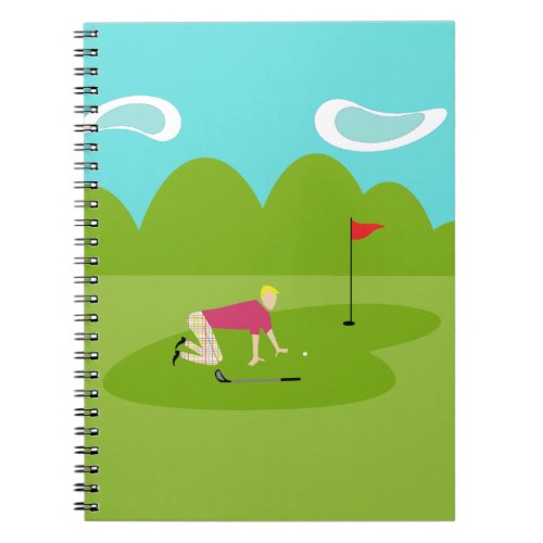 Retro Golfer Spiral Notebook