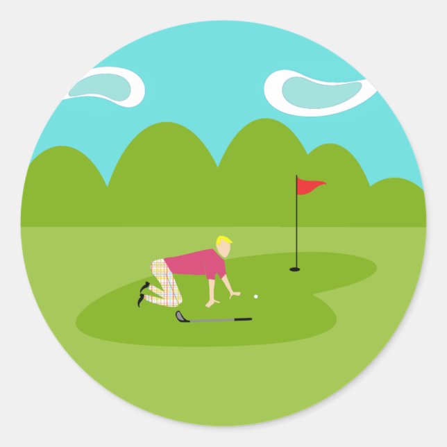 Retro Golfer Stickers (Front)
