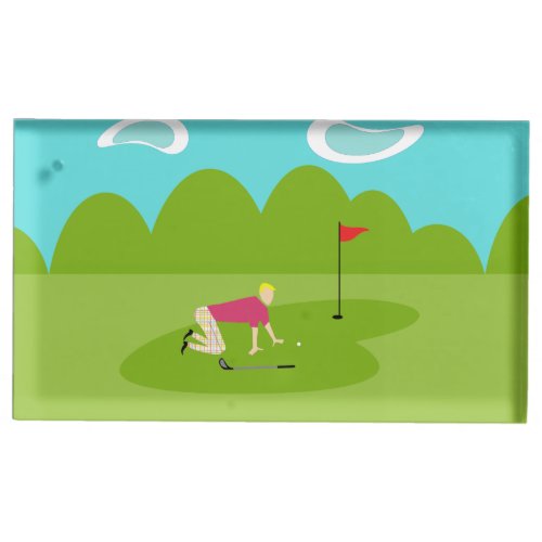 Retro Golfer Table Card Holder