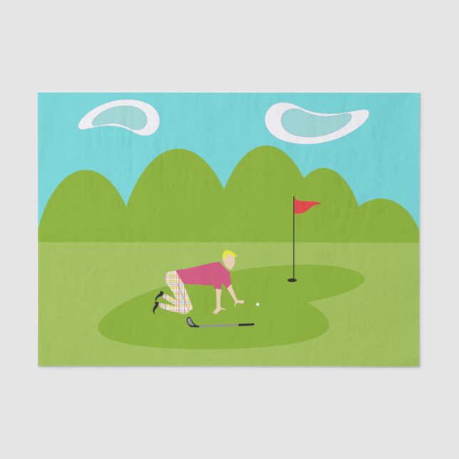 Retro Golfer Tissue Paper (Front)