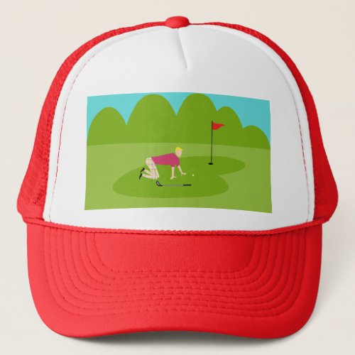 Retro Golfer Trucker Hat