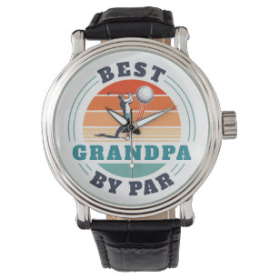 Retro Golfing Best Grandpa By Par Custom Watch