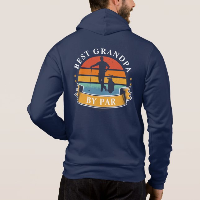 Retro Golfing Best Grandpa By Par Personalized Hoodie (Back)