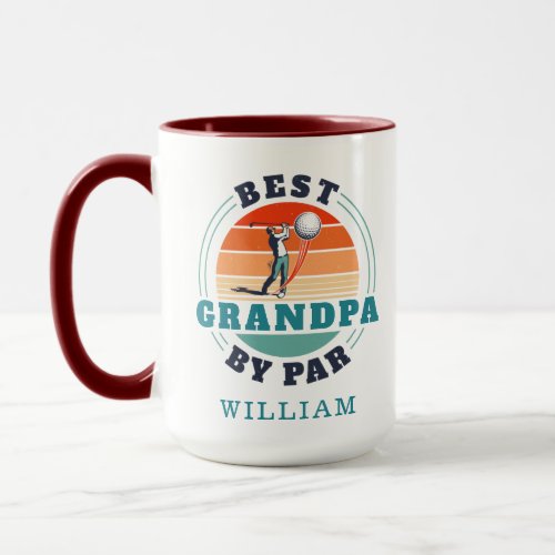 Retro Golfing Lover Grandpa Birthday Custom Mug