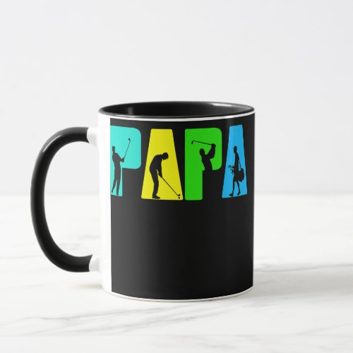 Retro Golfing Papa Golfer Golf Gifts For Fathers Mug