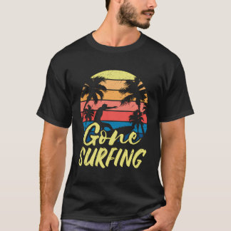 Retro Gone Surfing Water Sports Surfboard Surfer T-Shirt