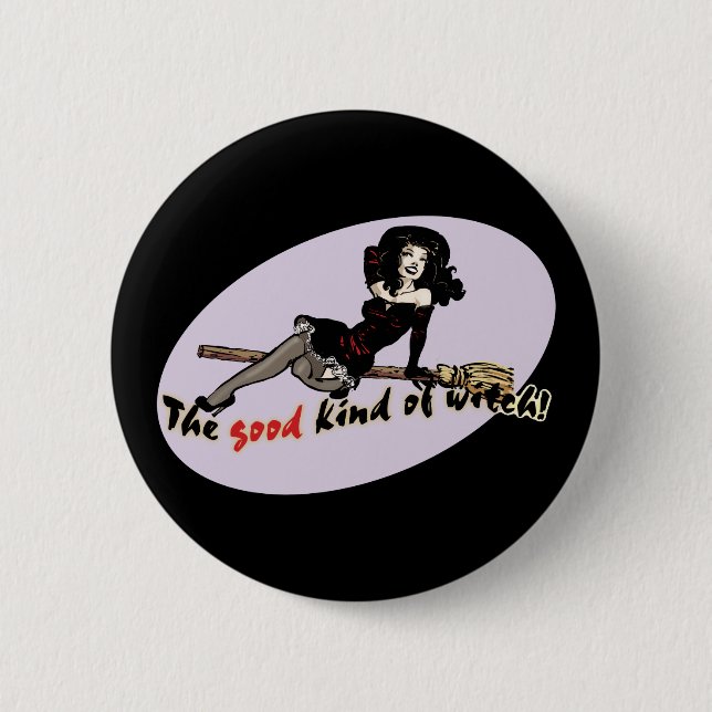 Retro Good Kind of Witch Button (Front)