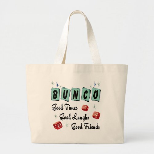 Retro Good Times Bunco  Large Tote Bag
