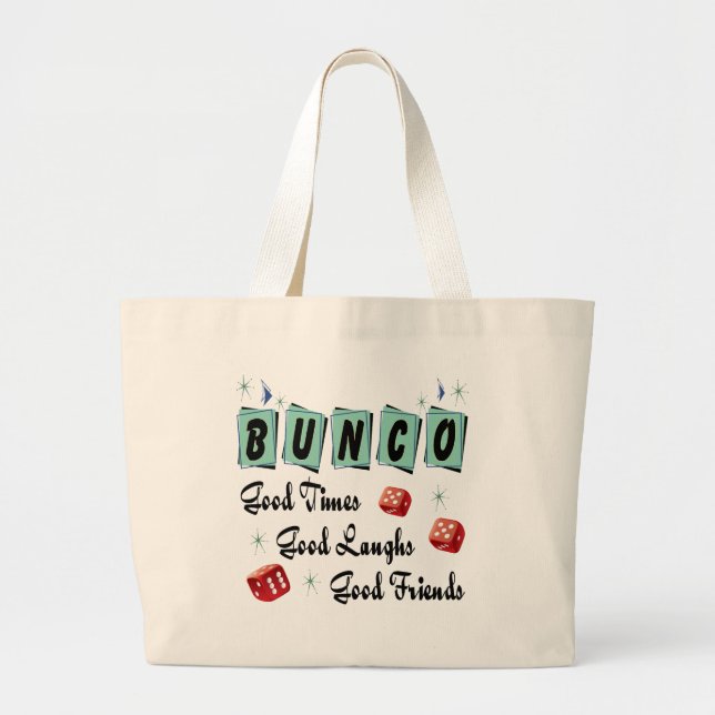 Retro Good Times Bunco  Large Tote Bag (Front)