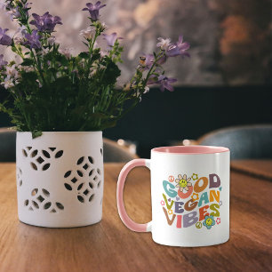 Retro Good Vegan Vibes Mug