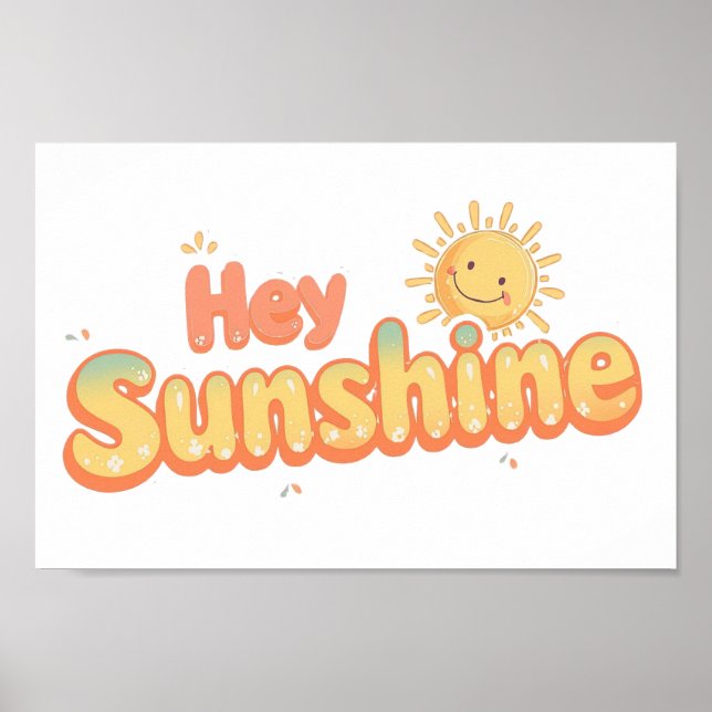 Retro Good Vibes and Sunshine Saying Poster (Front)