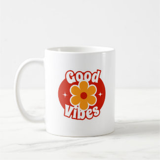 Retro Good Vibes Flower | 70s Floral Po Coffee Mug