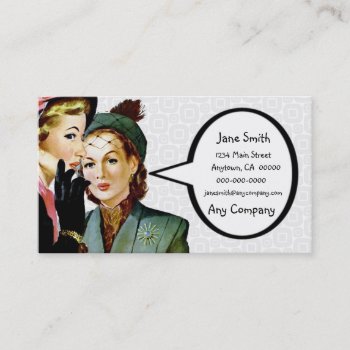 Retro Gossip Business Card by grnidlady at Zazzle