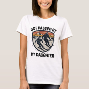 Retro Got Ped By My Daughter Skiing, Funny Dad Ski T-Shirt