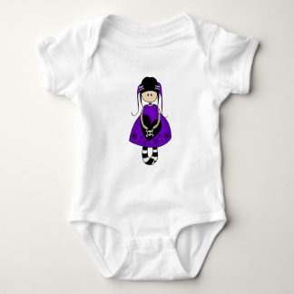 Retro Goth Girl with Skulls Baby Bodysuit