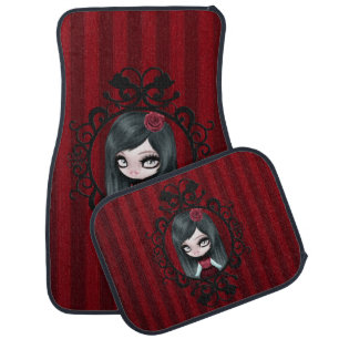 Retro Goth Gothic Doll Car Floor Mat