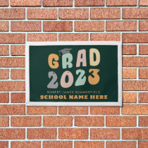 Retro Grad 2023 Graduation Personalized Keepsake Pennant
